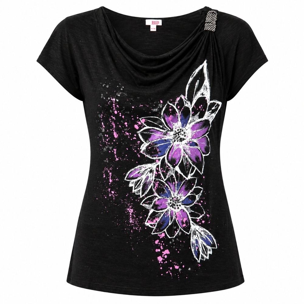 Bongo Cyber Y2K Grunge Fairycore Top Women Size XL McBling Floral Graphic Tee